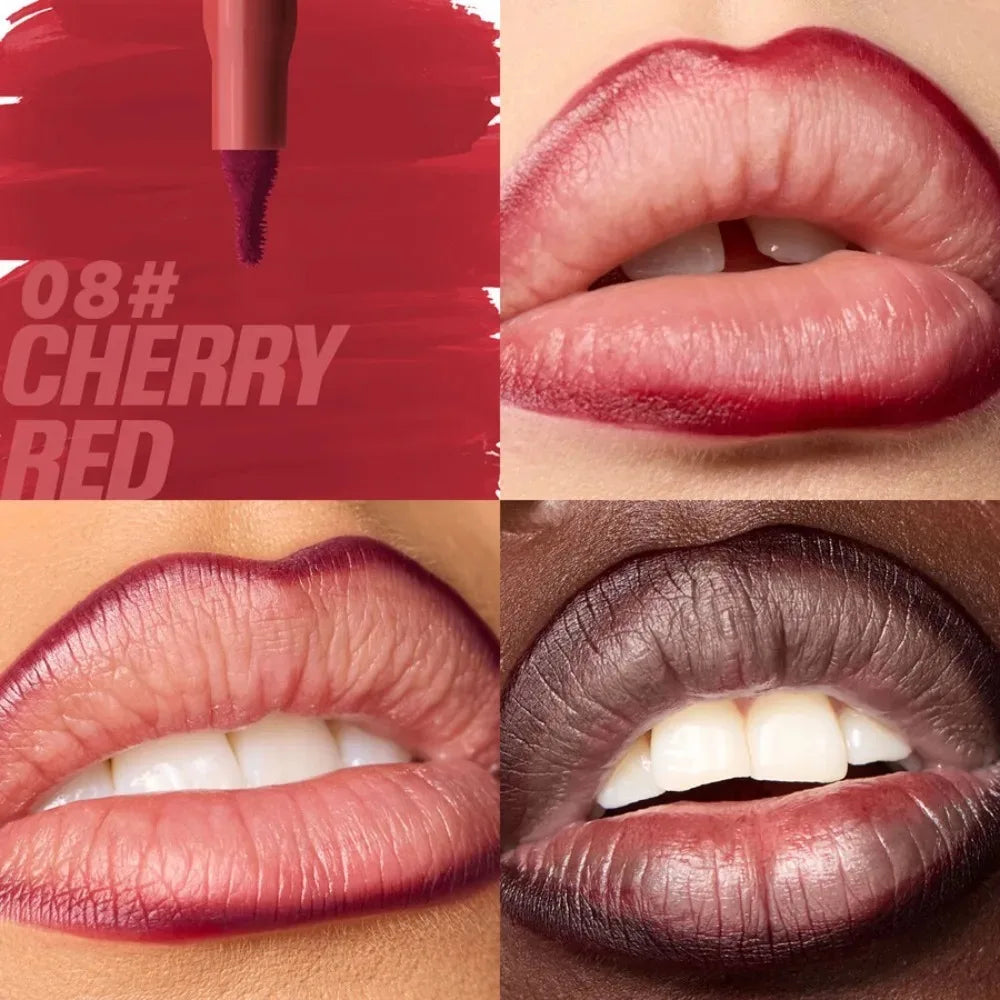 Matte Velvet Lipliner Pencil Red Nude Contour Tint Lipstick Waterproof Lasting Non-stick Cup Moisturising Lip Contour Pen Makeup