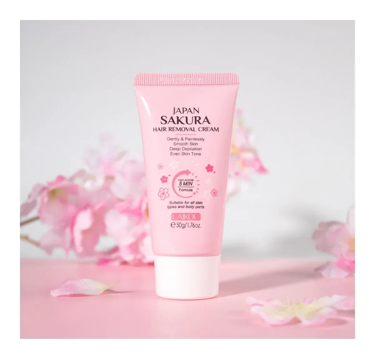 LAIKOU Sakura Hair Removal Cream Fast Painless Hair Growth Inhibitor Arm Armpit Legs Intimate Areas for Men Woman 50g