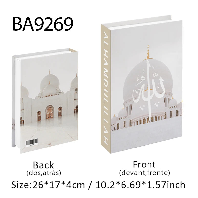 Islamic Mosque Kabaa Luxury Fake Book Home Decor Decorative Books Storage Box Simulation Book Coffee Table Interior Decoration