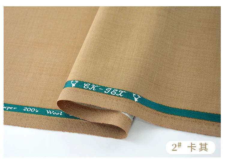 High Count 50% Worsted Wool Fabric For Suits Sewing Blazer Vest Pants Coat DIY High End 280g/m Serge Cloth Material 50X150cm