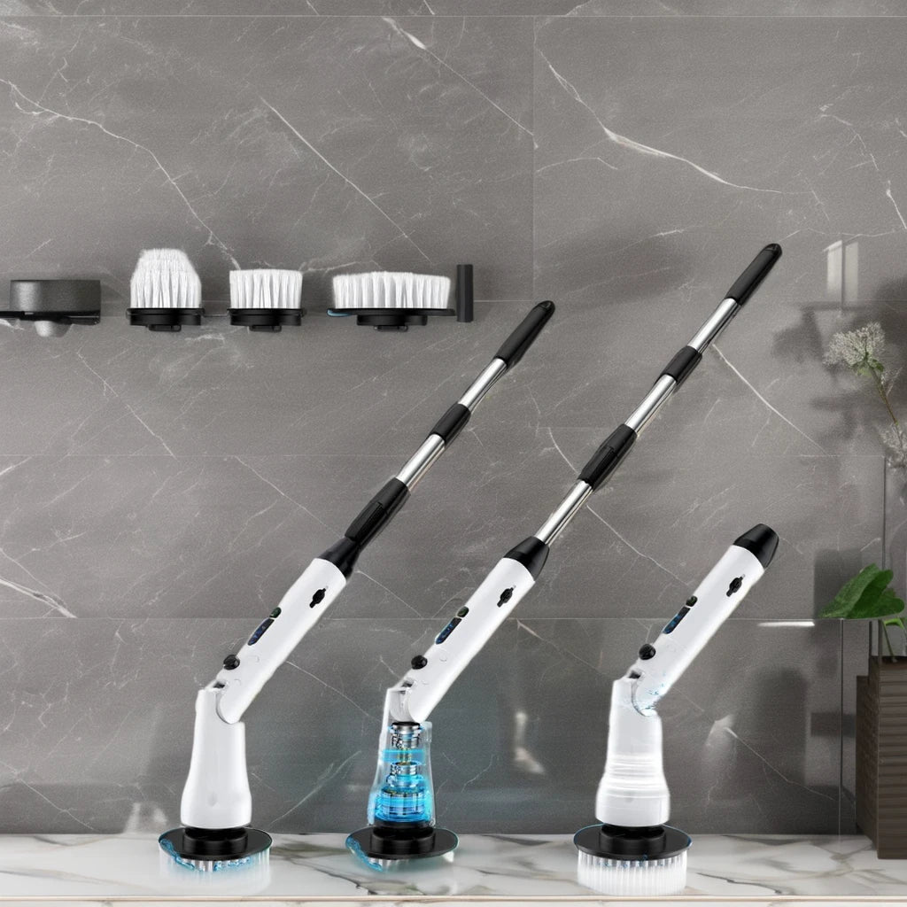 Handheld Cleaning Brush Cordless Dish Washing Gun Wireless Power Electric Spin Scrubber Brush Heads for Kitchen