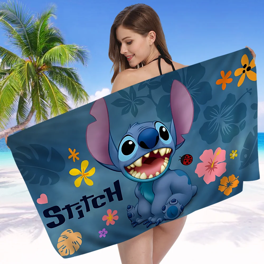 Fashion S-StitchS-S Bath Towel Microfiber Soft Water Absorbing Breathable For Girl Kids Decorative Cartoon Beach Towel