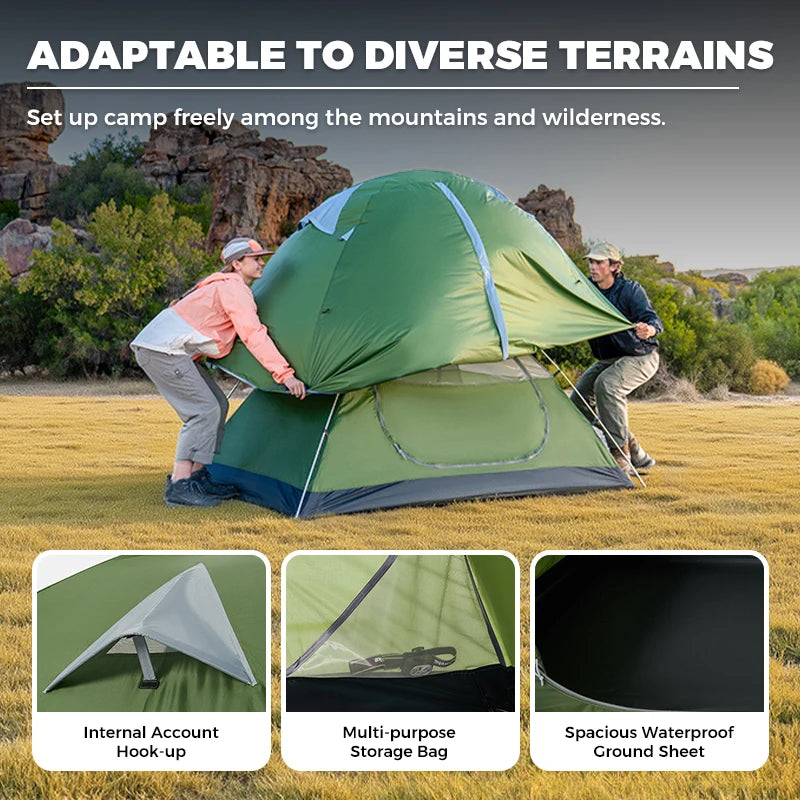 Naturehike  2026 Tents 2-3 People Bleik  Outdoor Hiking Mountain Camping Tent Travel 210T Polyester Waterproof Sunshade Shelter