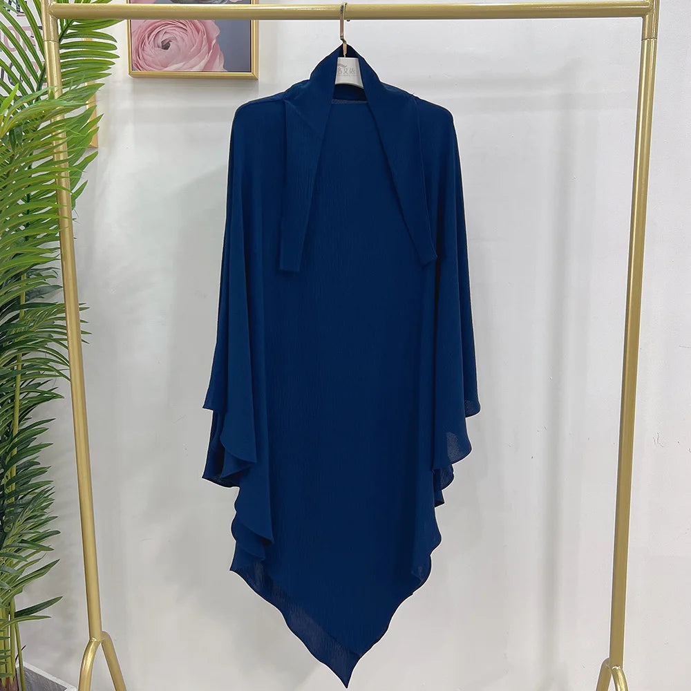 Eid Muslim Long Khimar Prayer Hijab for Women Ramadan Wrap Overhead Prayer Scarf  Islamic Dubai Saudi Niqab Headscarf 2024