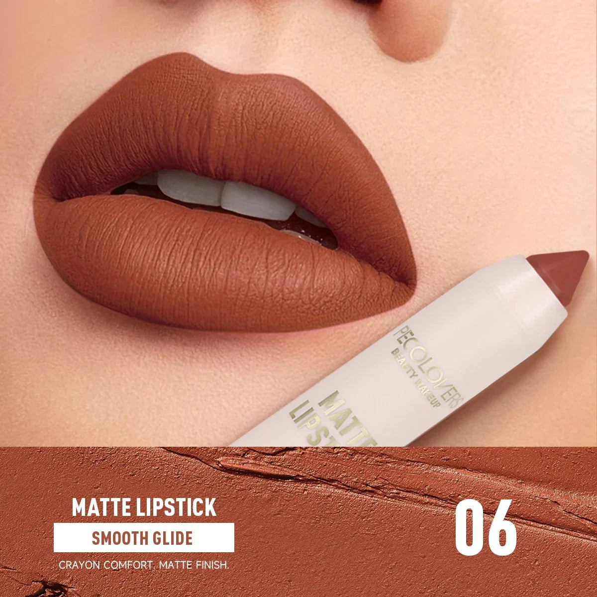 1PC Waterproof Matte Lipstick Pen-Long-Lasting, Waterproof, Moisturizing Formula in Various Shades of Pink, Red, and Nude