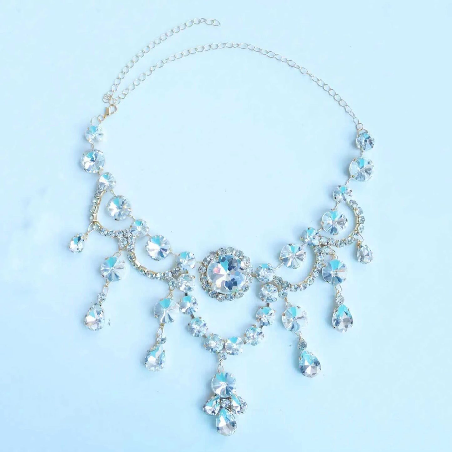 Bling Luxury Large Necklace, Exaggerated Round Delicate Necklace, Fashionable Bridal Wedding Jewelry, Party Gift for Women