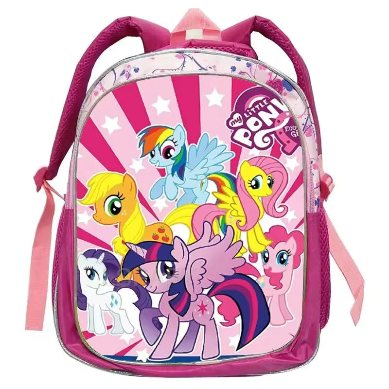My Little Pony School Bags Kids Book Bags Prints Kindergarten Daypack Pink Cartoon Girls Schoolbags For 1-3-5Years Old