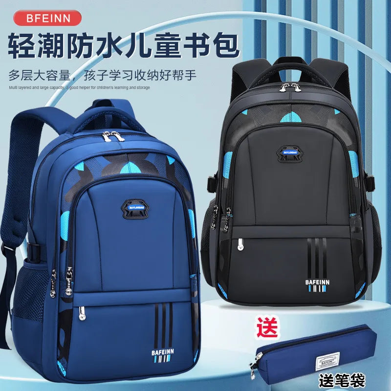 New Elementary School Students Schoolbag Boys 1-3-6 Grades 6-12 Years Old Lightweight Leisure CHILDREN'S Shoulder Bag Large Capa