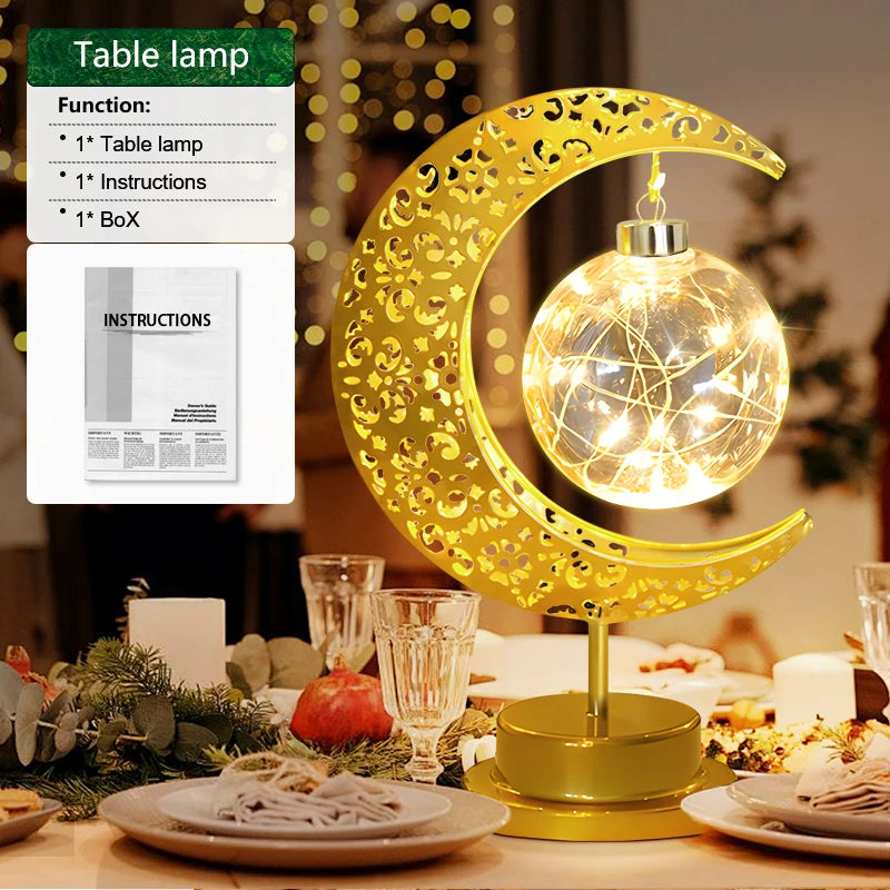 Ramadan Decorations Star Moon Light LED Eid Mubarak Lantern For Home Festival Eid Gift Lslamic Muslim Party Supplies Night Light