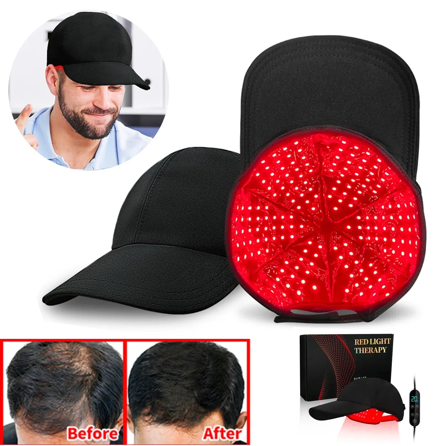 Professional Red Light Therapy Hat 180LED Near Infrared Treatment Helmet Hair Growth Cap Scalp Relaxation Prevent Loss