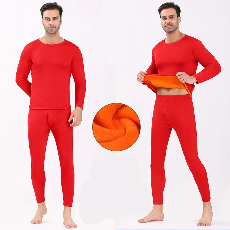 Thermal Underwear Set Men Winter Thicken Velvet Thermal Clothing Long Johns Men's Fleece Keep Warm Thermo Underwear Sets