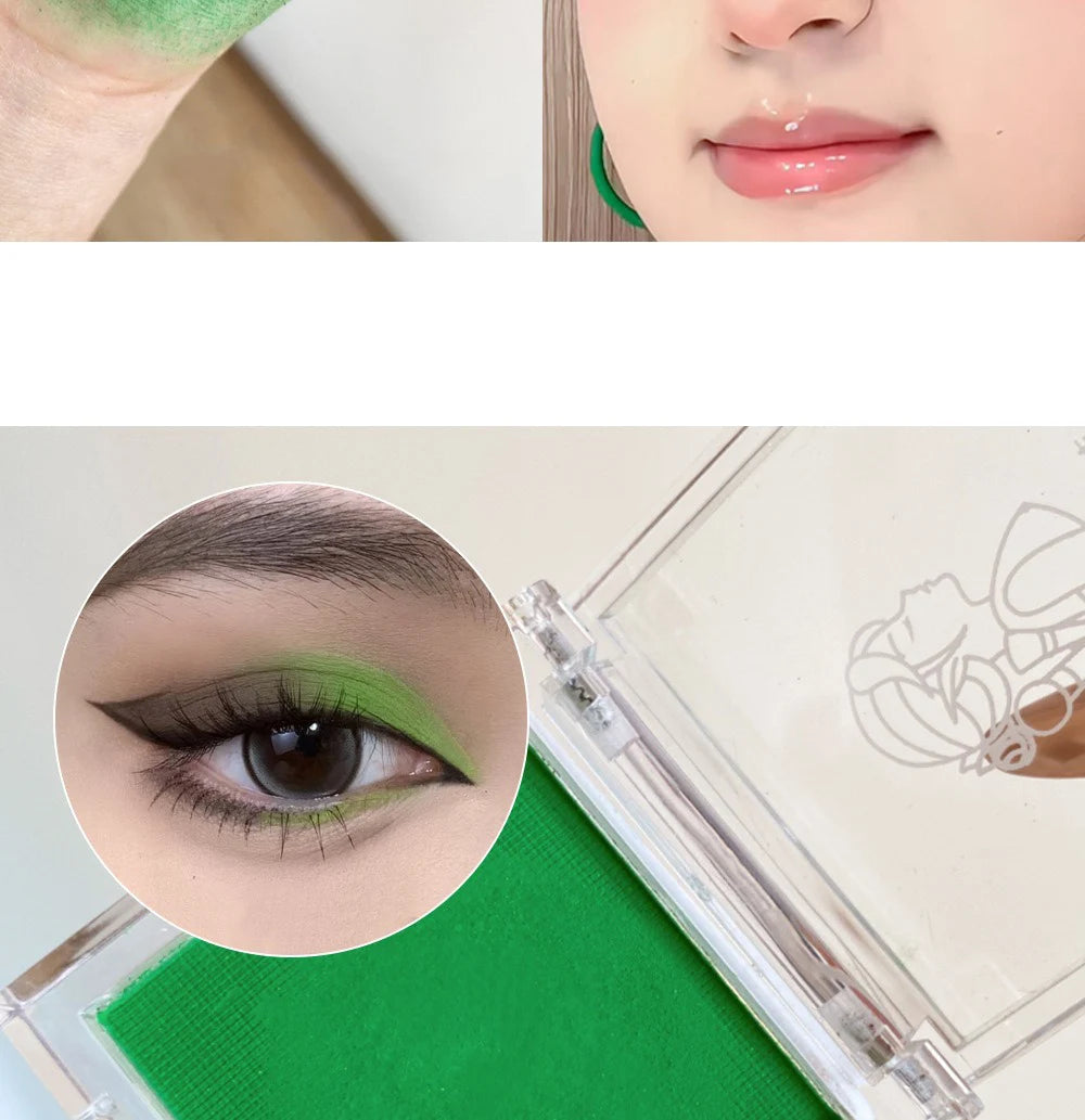 Matte Green Yellow Monochrome Eyeshadow Palette Natural Color Rendering Powder For Delicate Eye Contouring Brightens Makeup