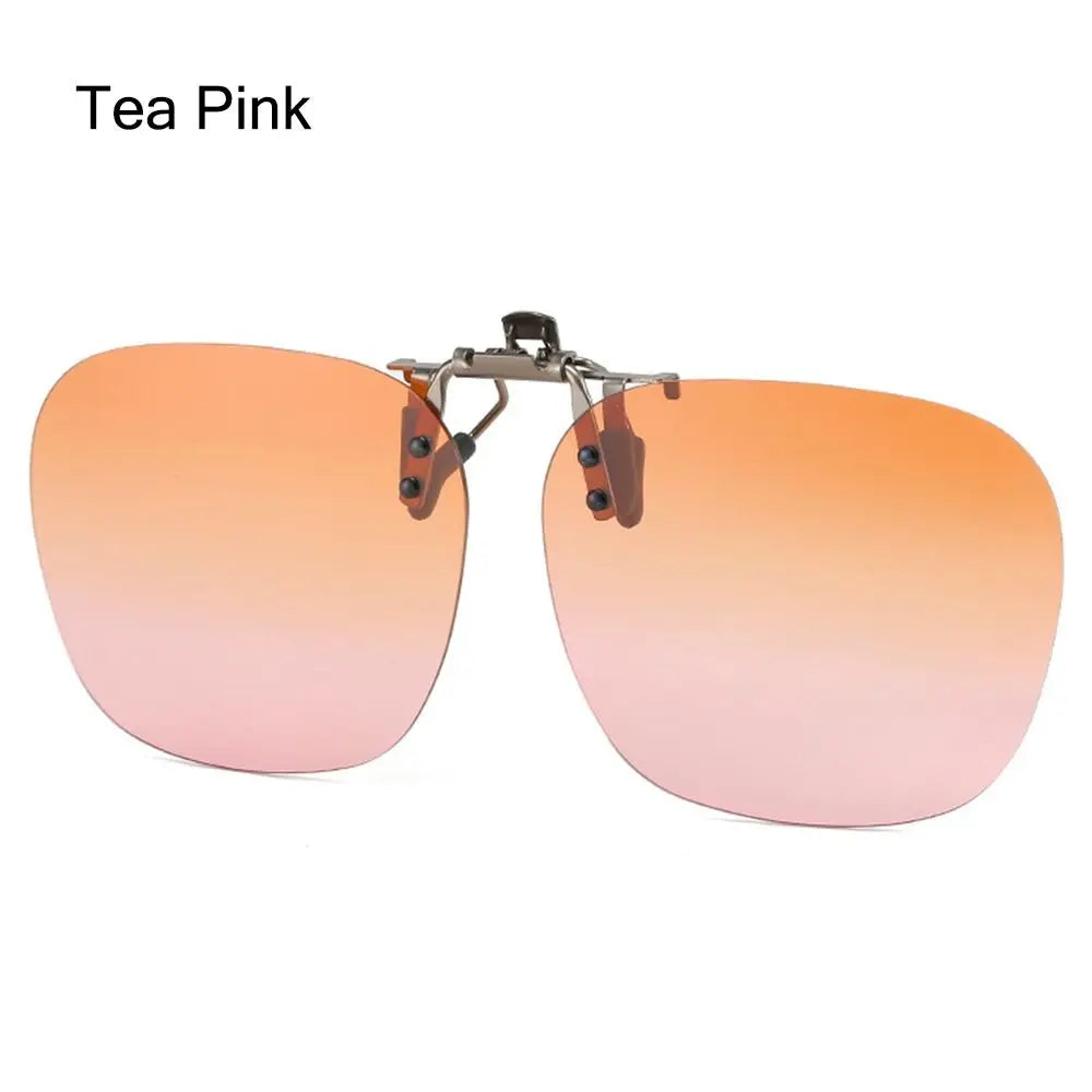 Polarized Clip On Sunglasses Men Car Driver Goggles Women Square Flip Up Sun Glasses for Prescription Rimless Polygonal Shades