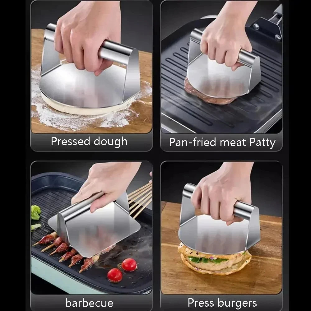 1pc Stainless Steel Hamburger Press - Meat Press for Hamburg/Meat Pie Making, Kitchen Gadgets & Cooking Accessories