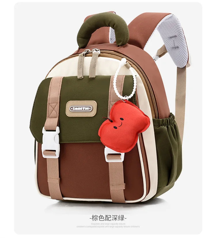 New Large-capacity Backpack Children Kindergarten Backpack Boys Girls Kids Load-reducing Color-blocking Double-shoulder Bag