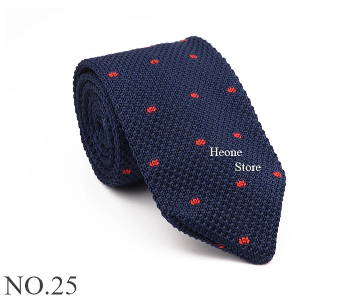 New Mens Knitted Ties Classic Striped Skinny Necktie For Business Wedding Party British Style Necktie Winter Neck Wear Accessory