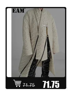 [EAM] Women Black Mesh Irregular Fish Spliced Big Size Blazer New Lapel Long Sleeve Jacket Fashion Spring Autumn 2026 CPG2902