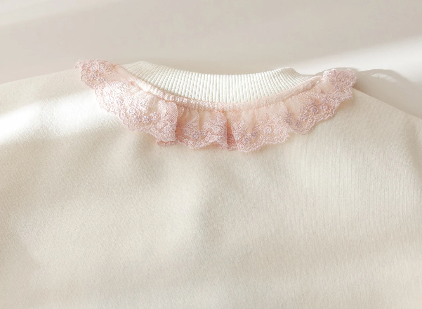Girls Spring New Style Embroidered Sweatshirt Lace Trim Hoodie Baby Spring Clothes Korean Version Heavy Embroidery Top