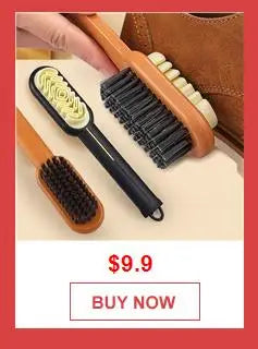 Long-handled Horse Hair Shoe Brush Soft  Leather Cleaning Brush  Round Head Shoe Cleaner Household Cleaning Brush Shoes Cleaners