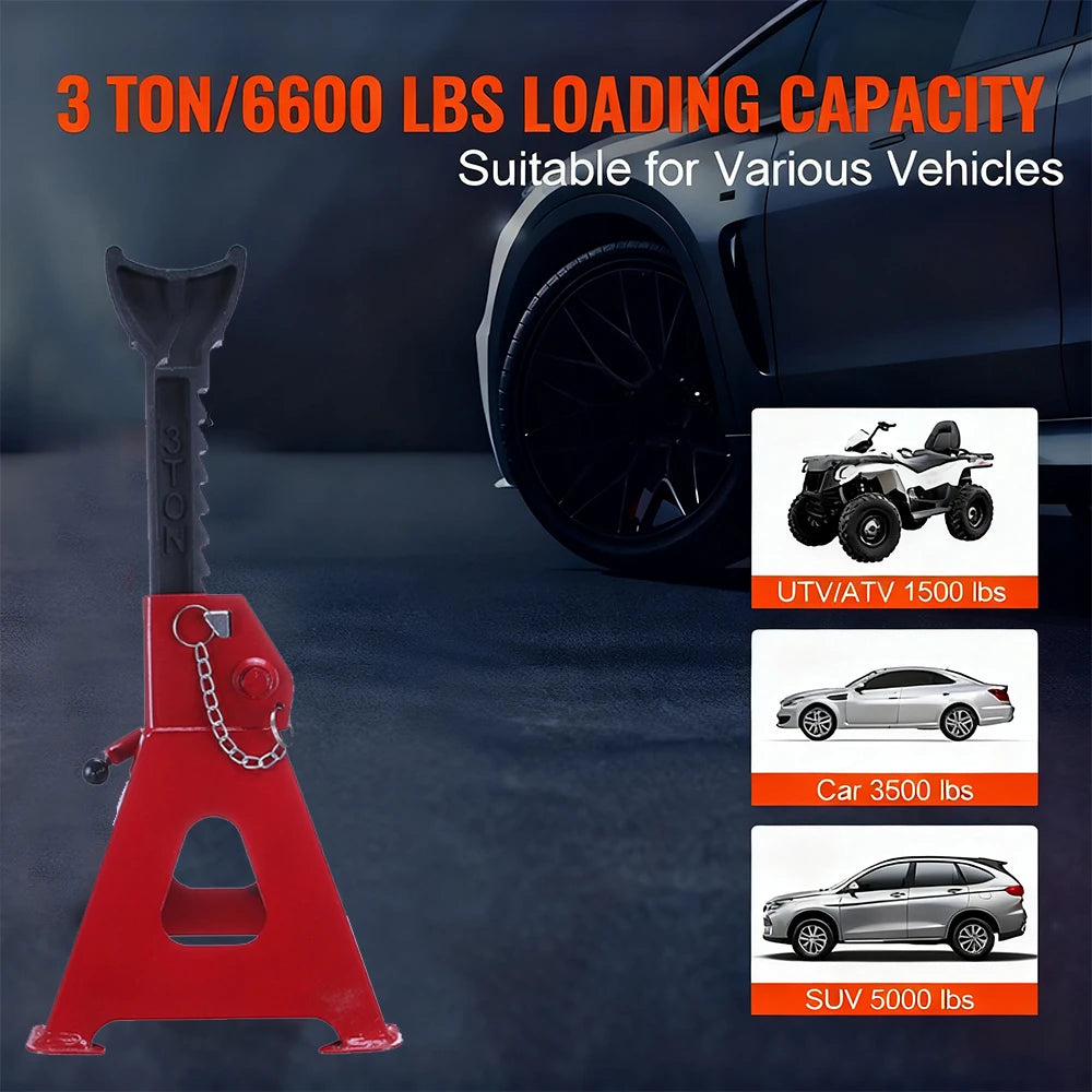 Jack Stands 3Ton Capacity Car Jack Stands Double Locking Adjustable Height for lifting SUV Pickup Truck Car UTV ATV