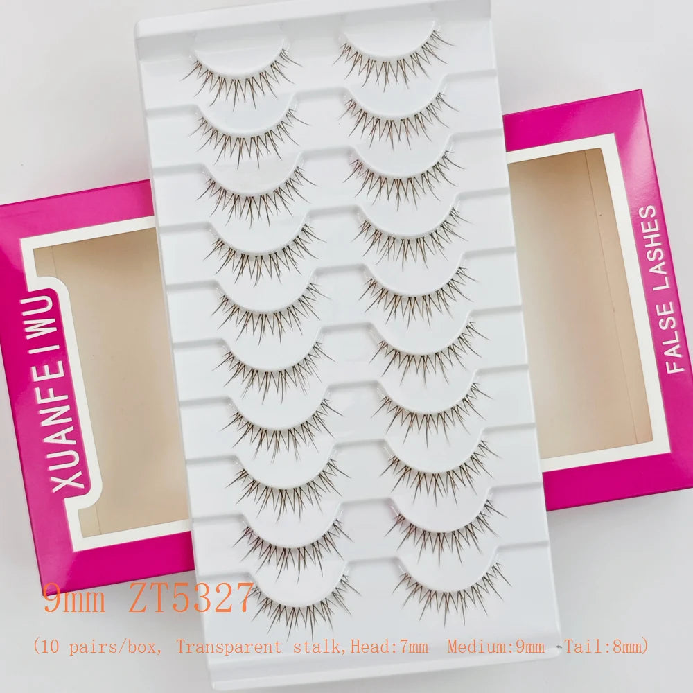 Xuanfeiwu Natural Short Style No-Makeup Look Sparse Full-Strip Ultra-Natural Realistic One-Piece Natural-Looking False Eyelashes DIY Self-Application Beginner Light Makeup Eyelashes