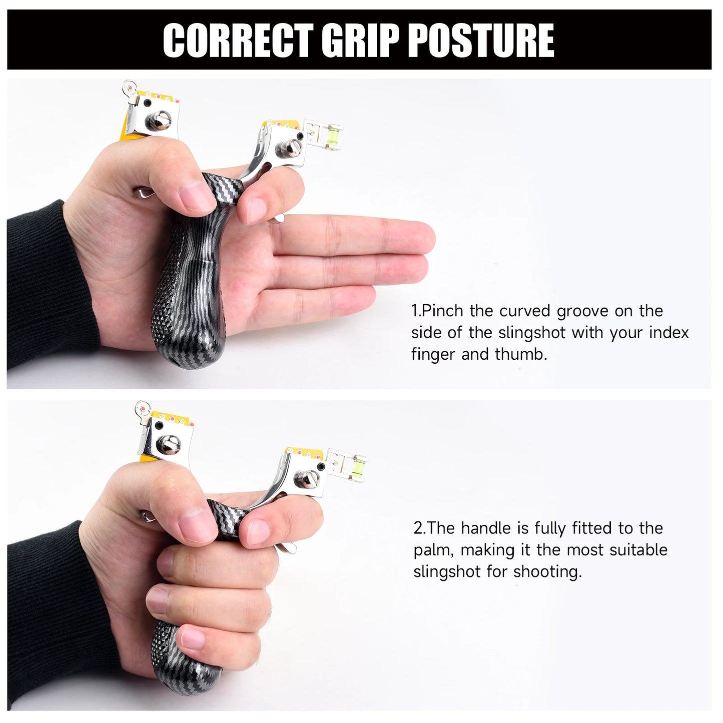 Strong Aiming Slingshot, High-quality Metal Anti Slip Handle Sling Shot, Outdoor Hunting Shooting Slingsshot, Practice Package