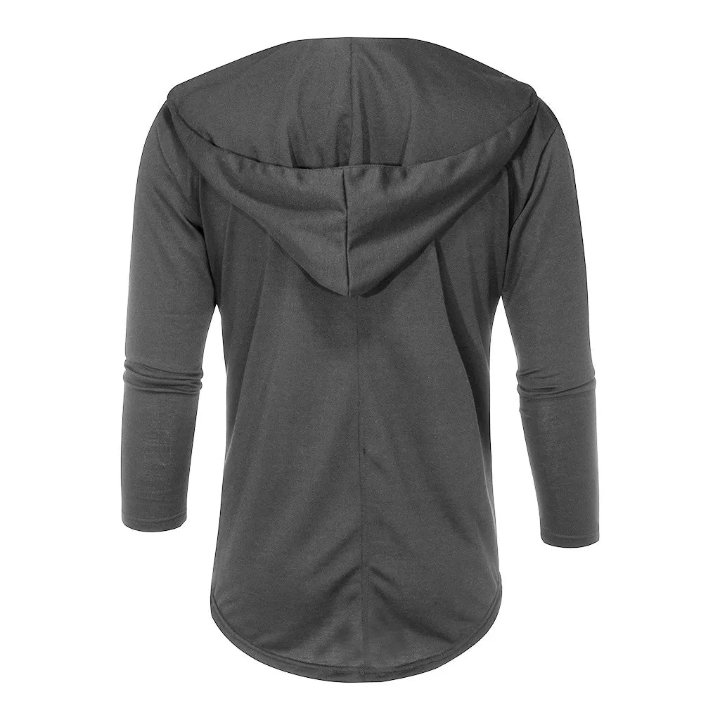 Men Splicing Solid Color Trench Coat Jacket Cardigan Hooded New Autumn Winter Fashion Trend Brand Long Hoodies Roupa Masculina