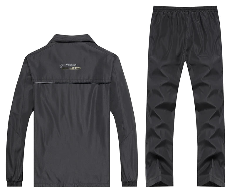 Men's Athletic Running Tracksuit Hoodies Casual Full Zip Jacket+Sweat pants Set Gym Jogging Sports Suit Outwear Men Clothing