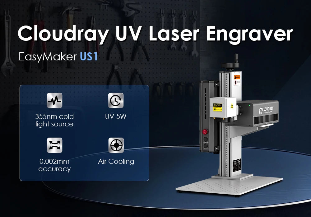 Cloudray UV Laser Marking Machine 5W Marking Plastic Glass Wood Fabric Jewelry Gold Silver for DIY Engrave Laser Machine