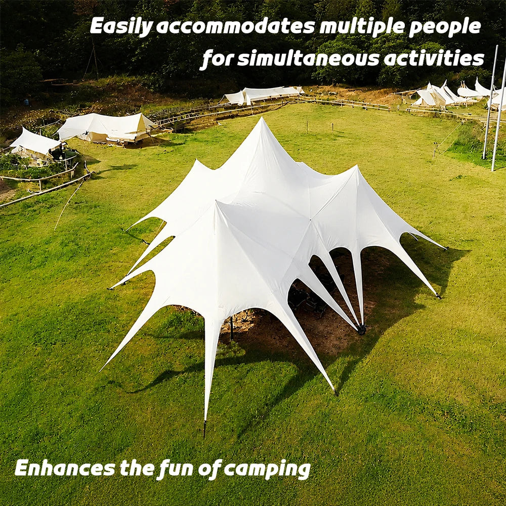 Large Outdoor Canopy Tent Waterproof Sun Shade Shelter Heavy Duty Camping Glamping Tent Backyard Wedding Party Event Tent
