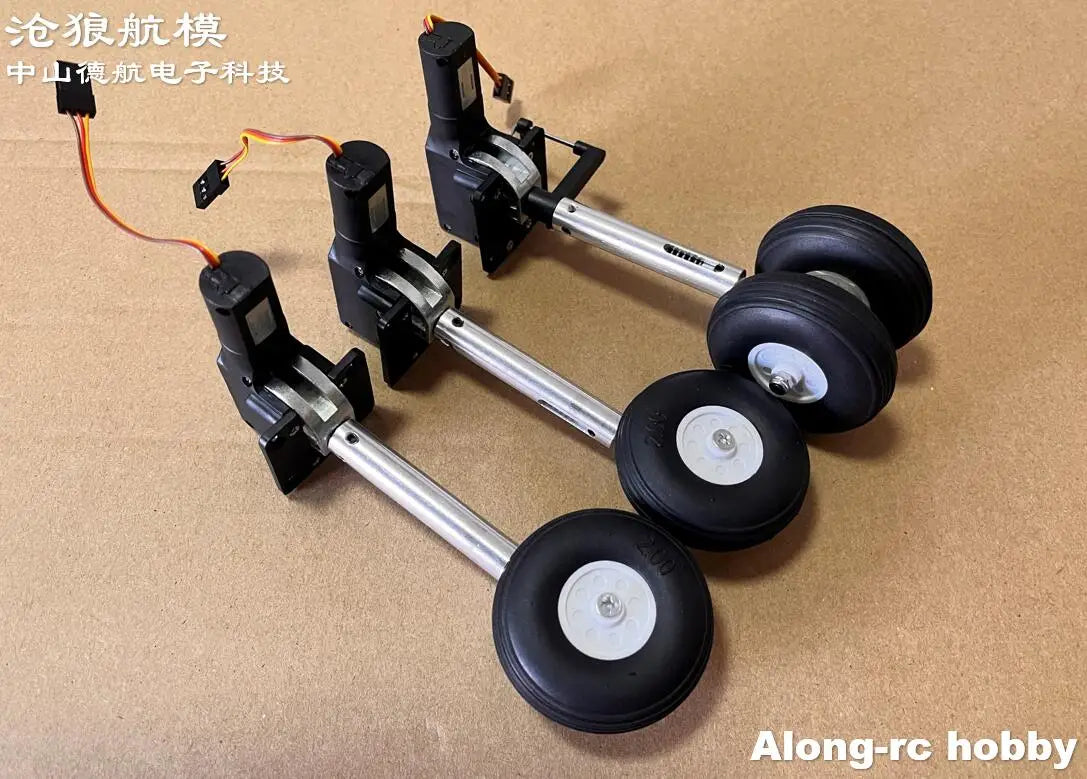 RC Plane Models Parts Height 111mm Retractable Landing Gear with PU Wheels for 2-3.5kg Hobby Airplane Aircraft DIY Jet Fighter