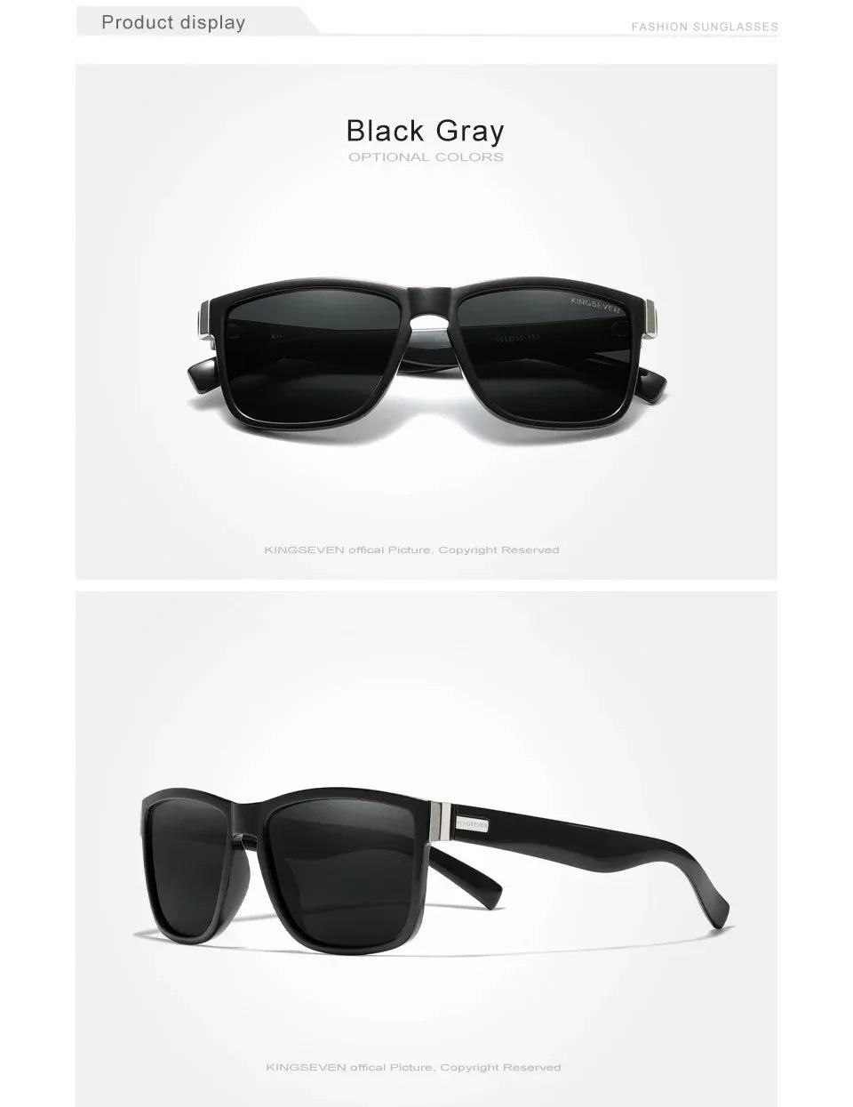 KINGSEVEN Polarized Lens Sun Glasses Women High Quality Retro Men Square Full Frame Decorative Glasses UV400 Goggles Eyewear