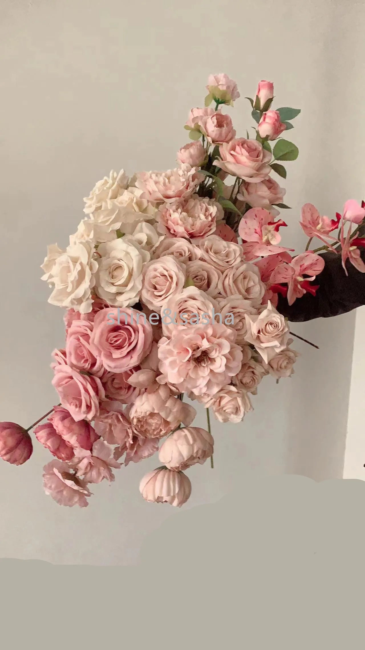 Wedding Decor Rose Dusty Pink Blush Nude Light Coffee Rice White Artificial Rose Flower Row Road Guide Flower S Dropshipping