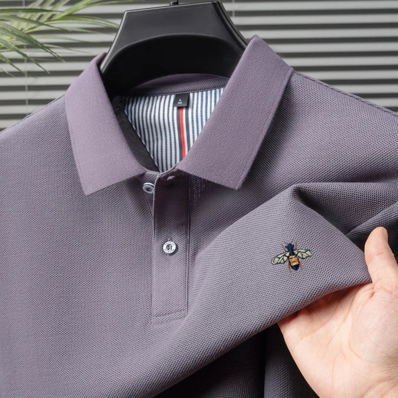 100% pure cotton men's short sleeved summer new luxury golf polo shirt high-quality brand exquisite embroidery design T-shirt to