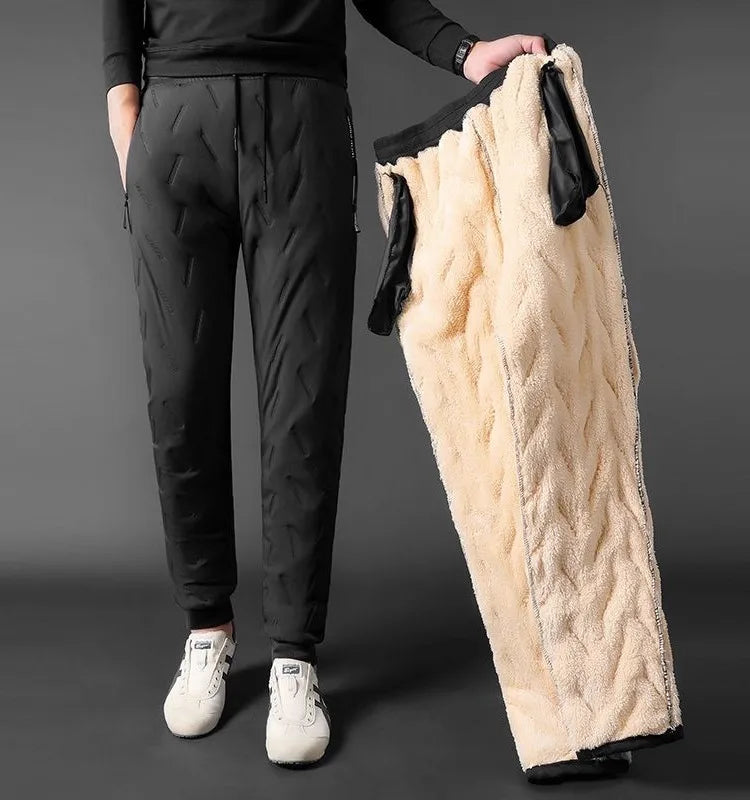 Lamb Velvet Fce Lined Thi Cotton Pants Men's Autumn Winter New Loose Large Size Northeast Cold Proof Warm Trousers