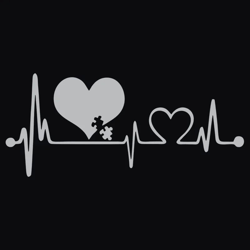 Autism Heart Beat Lifeline Creative Car Stickers Car Window Personality Decorative Accessories Car Styling Decals