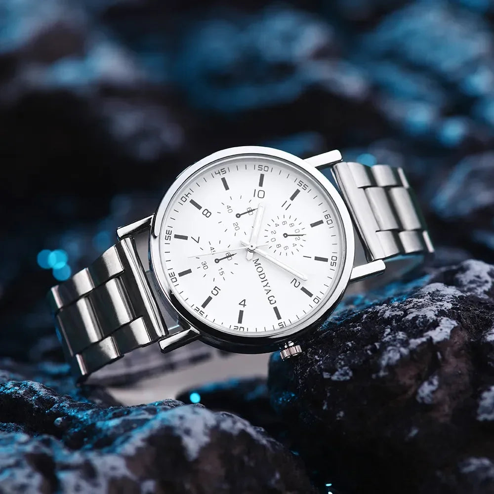 Men Watches Reloj Hombre Fashion Retro Casual Business Quartz Watch for Men Steel Band Roman Number Dial Wristwatches Montres