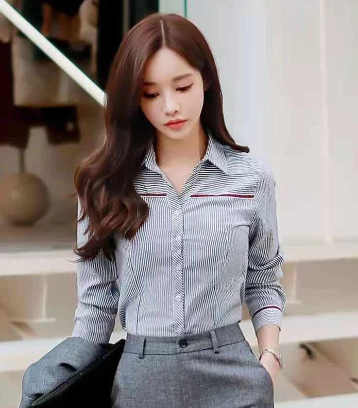 Summer Pattern Female Tops With Designs Crop Women's Shirt And Blouse Premium Promotion Elegant Social Clothing Sales Tall
