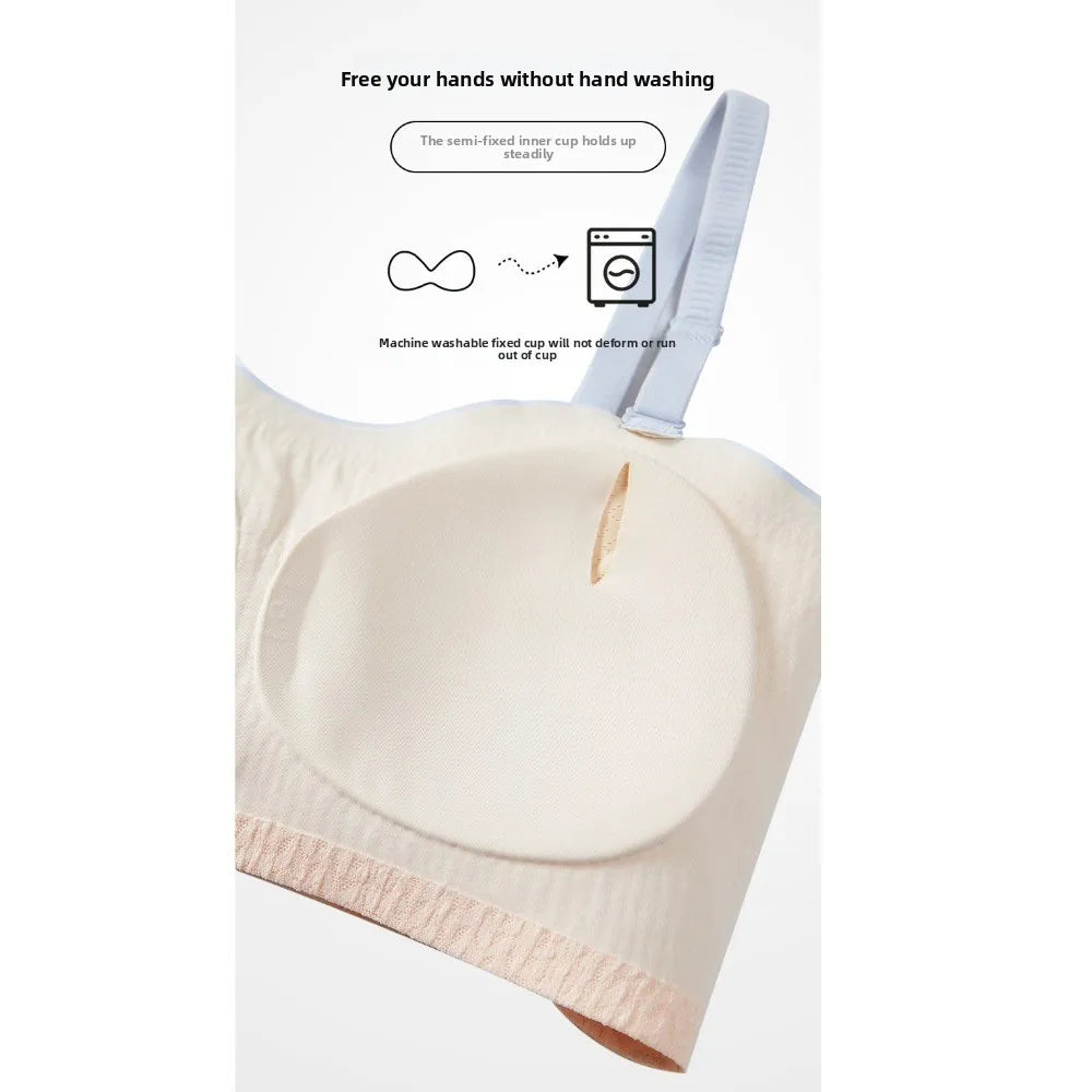 Lingerie Adjustable Wireless Bra Elastic Traceless Close-fitting Push Up Underwear Anti-sagging Shockproof Brassiere for Women