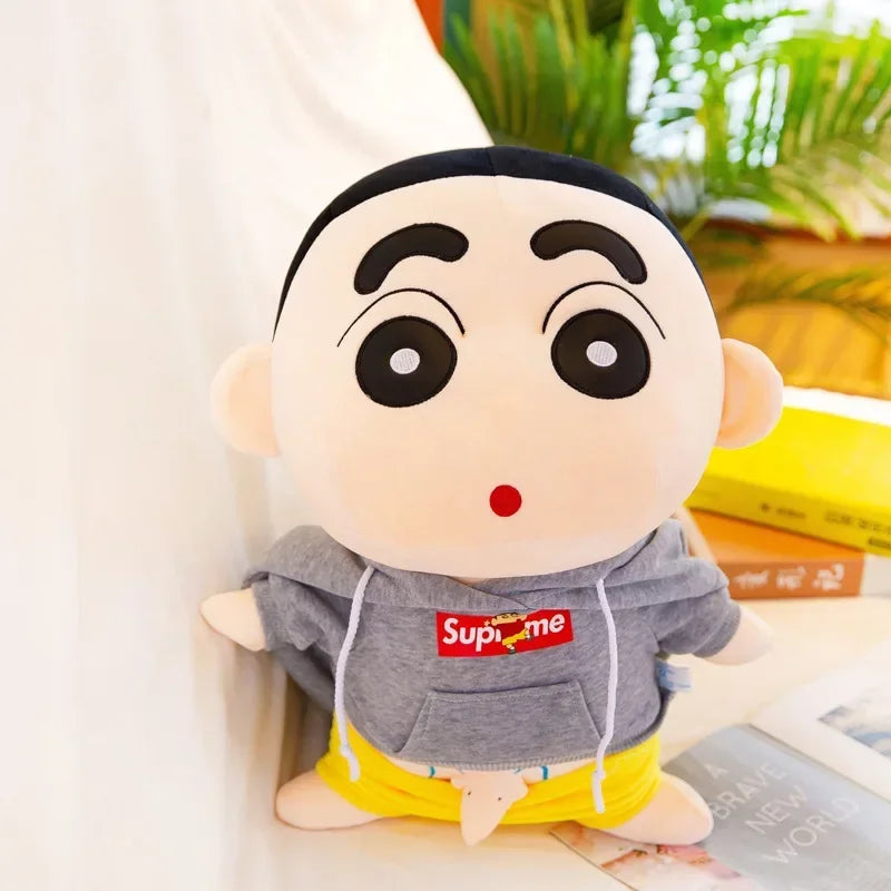 26-70cm Anime Crayon Shin-chan Doll Plush Red Blue Hoodies Detachable Collection Kawaii Stuffed Toys Dolls Bedroom Decoration