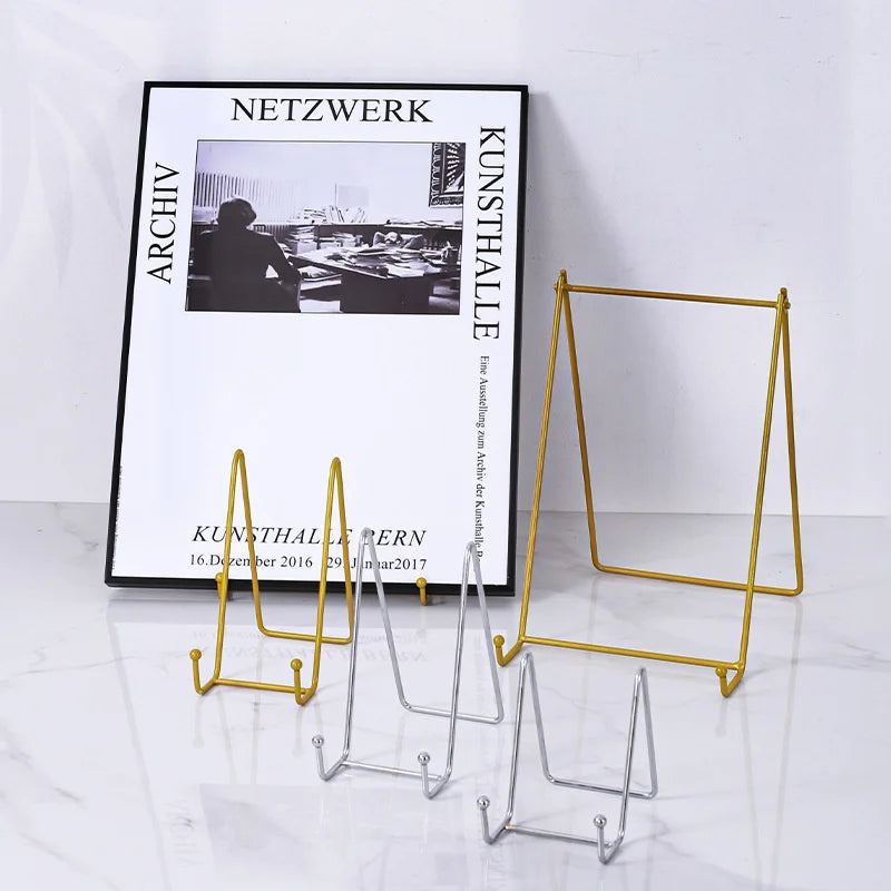 Furniture Display Stands Metal Frame for Picture Decorative Plate Book Photo Easel Artistic Work Home Office Showroom