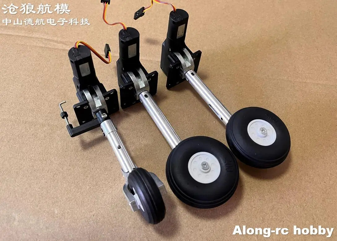 RC Plane Models Parts Height 111mm Retractable Landing Gear with PU Wheels for 2-3.5kg Hobby Airplane Aircraft DIY Jet Fighter