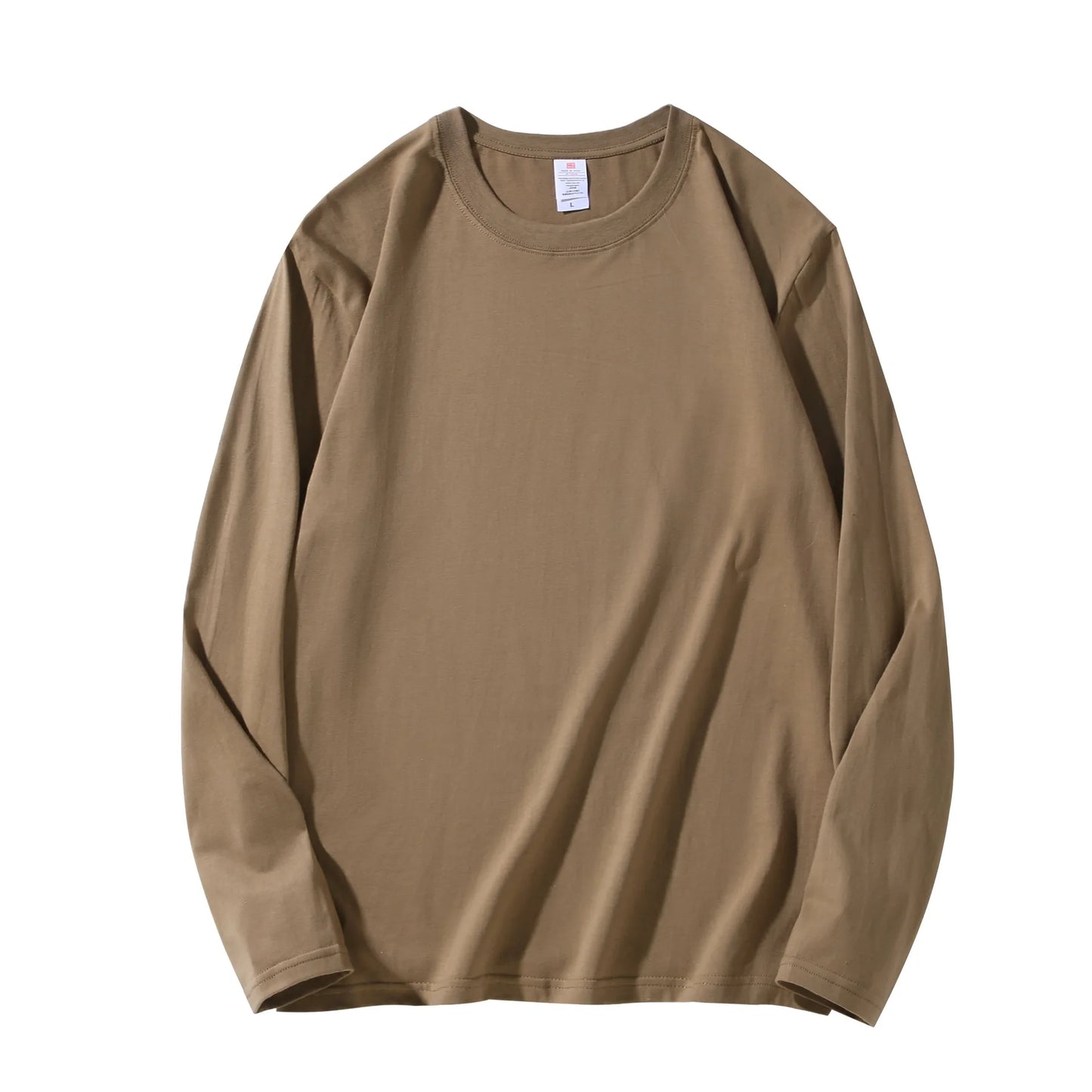 Cotton 100% Long-sleeved Men's T Shirt MRMT 2025 Brand New Round-collar Solid-color Men T-shirt for Male Tshirt Man Tops Tees