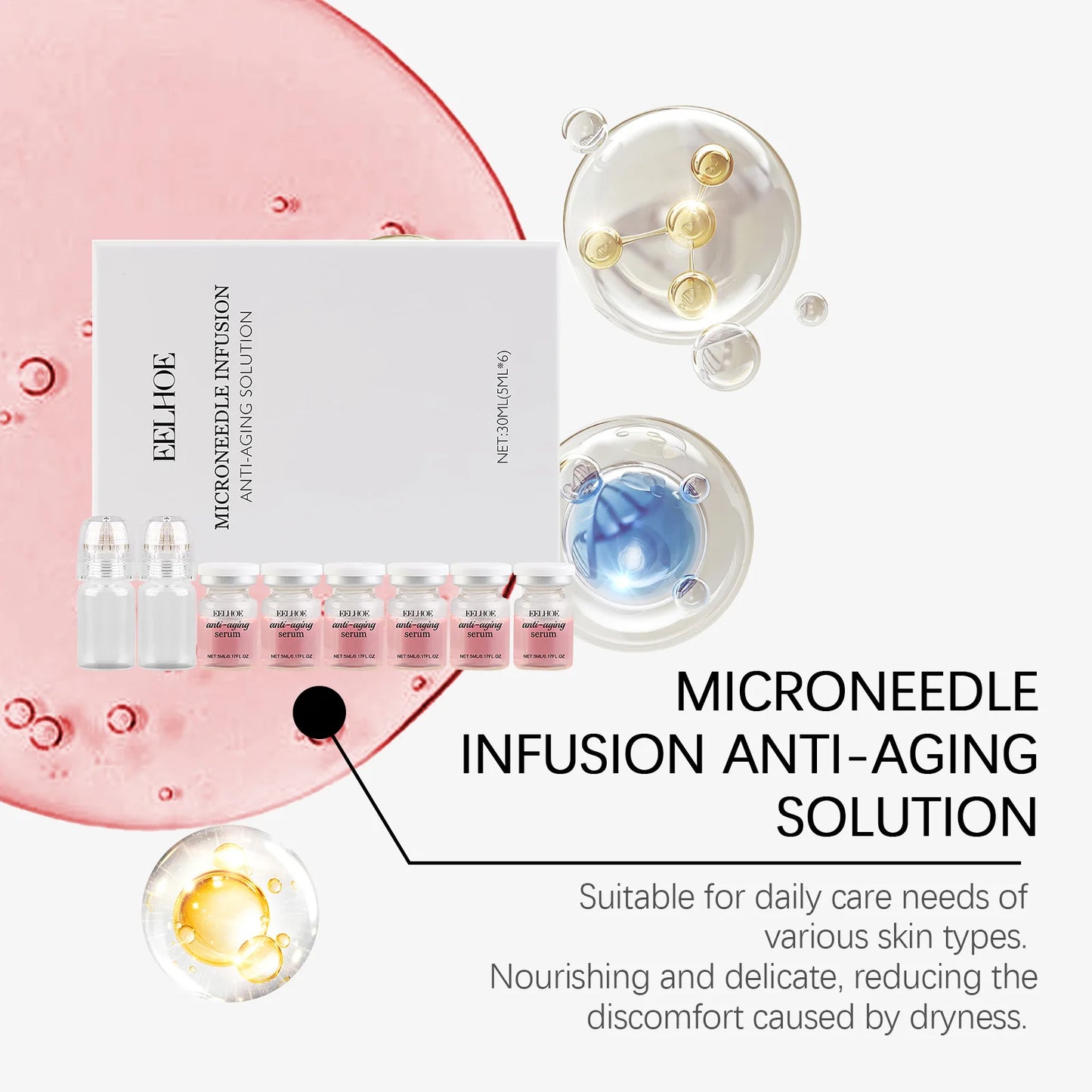 Moisturizing Renewal Set Firming Anti-Aging Essence Kit for Daily Care Improves Skin Texture Fine Lines Complete Skincare System