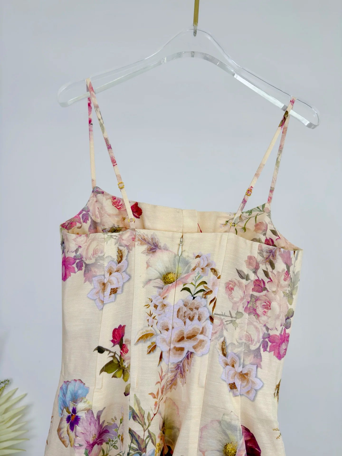 Women Silk Flower Printed Long Dress Heavy Beaded V-Neck Lantern Sleeve Loose Female dress