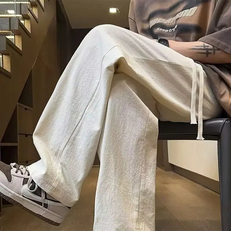 Pants Men's Summer Quick-drying Straight-leg Casual Pants for Teenagers Trendy Loose Thin Sports Wide-leg Trousers Y2k Shorts