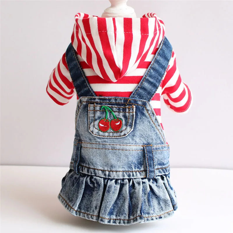 Denim Skirt for Dogs and Cats, Cotton Clothes for Small Dogs, Puppy Hoodie, Skirt for Spring, Chihuahua, Yorkie Outfit