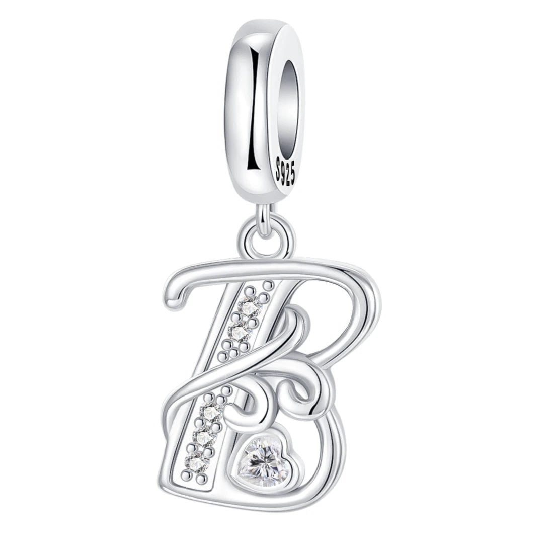 925 Sterling Silver  A-Z 26 English Letters Retro Fashion Pendant Fit Original Bracelet Charm Beads Necklace Diy Female Jewelry