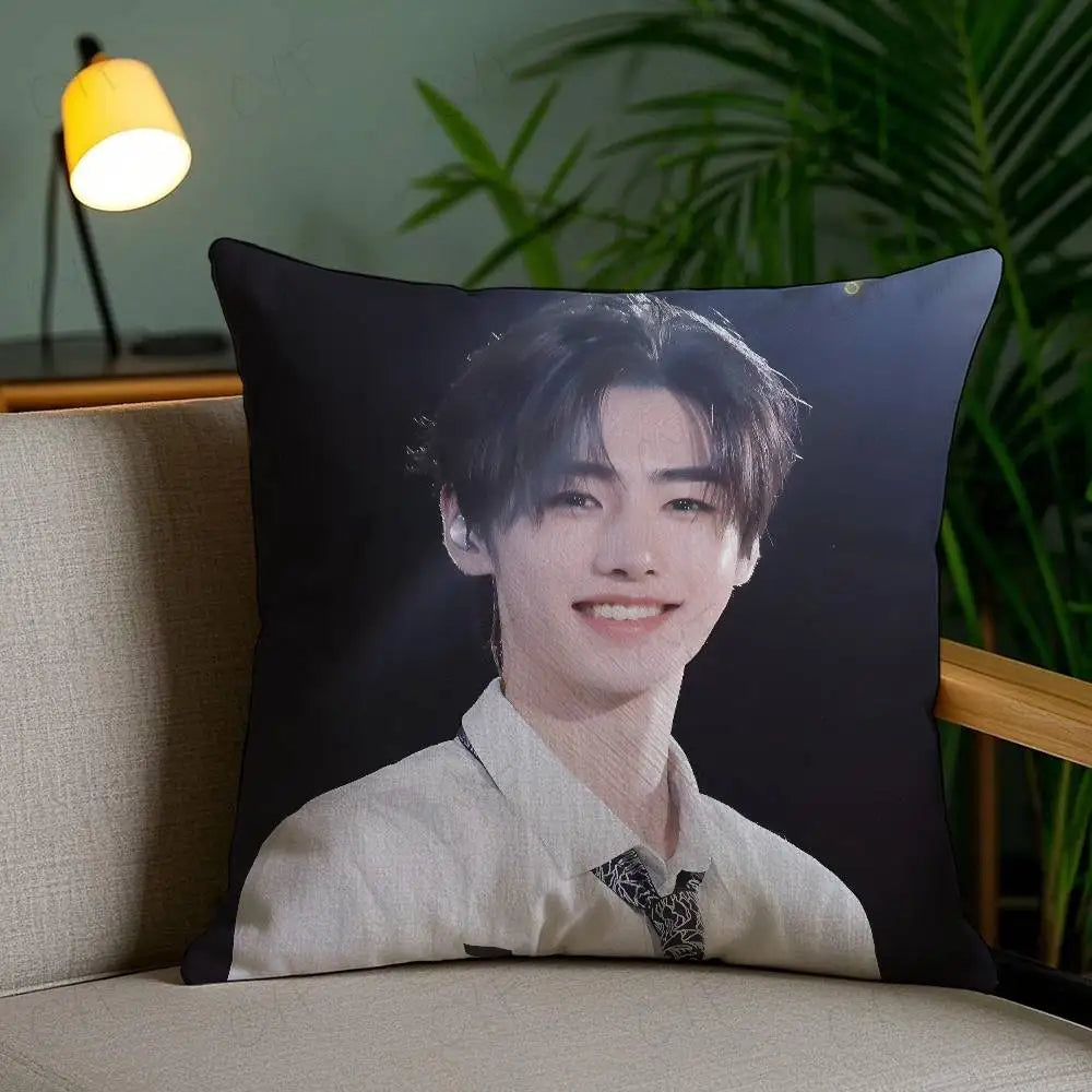 Kpop Singer P-Park Sunghoon Pillow Case Anti-dustmite Pillowcase Invisible zipper silky short plush Sofa cushion cover