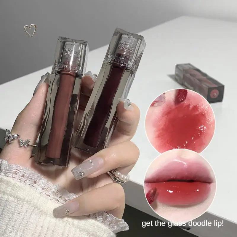 Moisturizing Mirror Lip Glaze Waterproof Sweatproof Long Lasting Lip Gloss Non-stick Cup Easy To Apply Liquid Lipstick Cosmetics